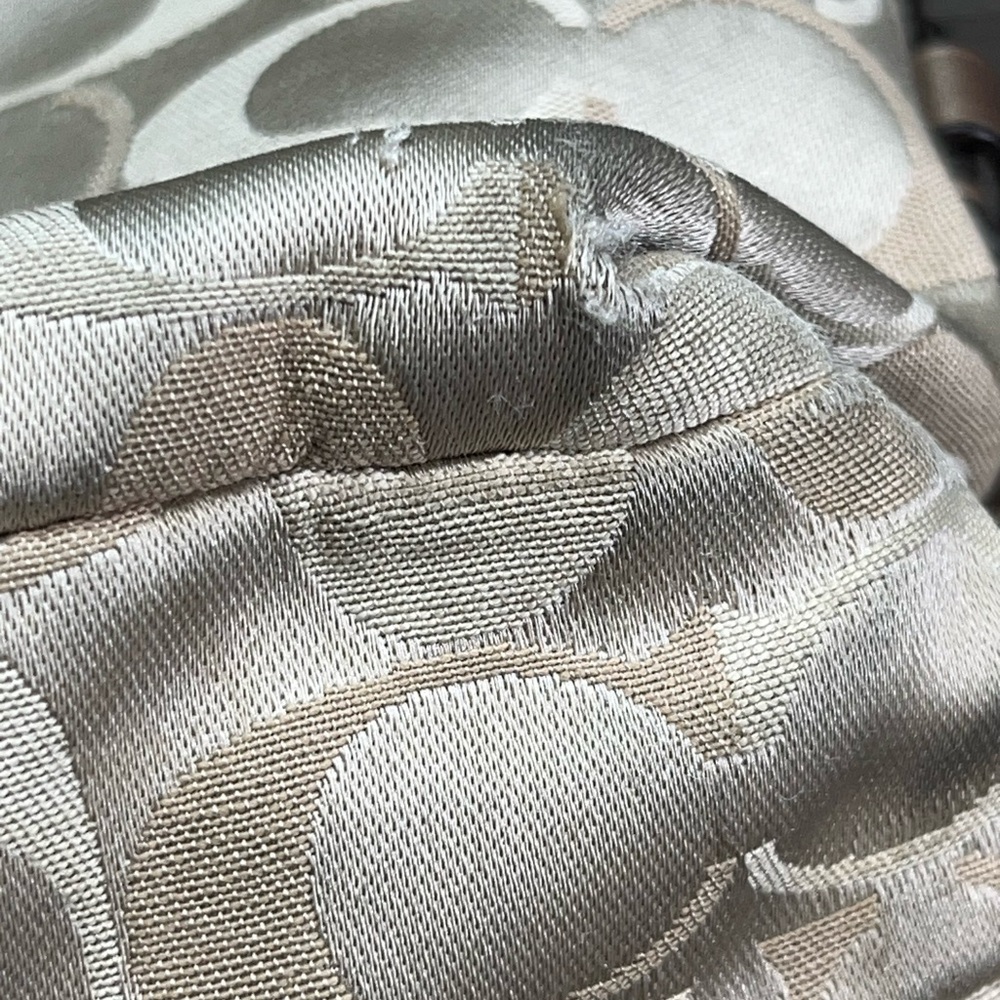 Coach Cream and Brown Signature Tote - Picture 3 of 13